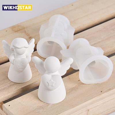 Corazón Alas Ángel Molde de Silicona para Velas Aromáticas DIY Escultura de Niña Yeso Decoración para el Hogar Hecho a Mano Molde Humano de Resina para Regalos de Cumpleaños