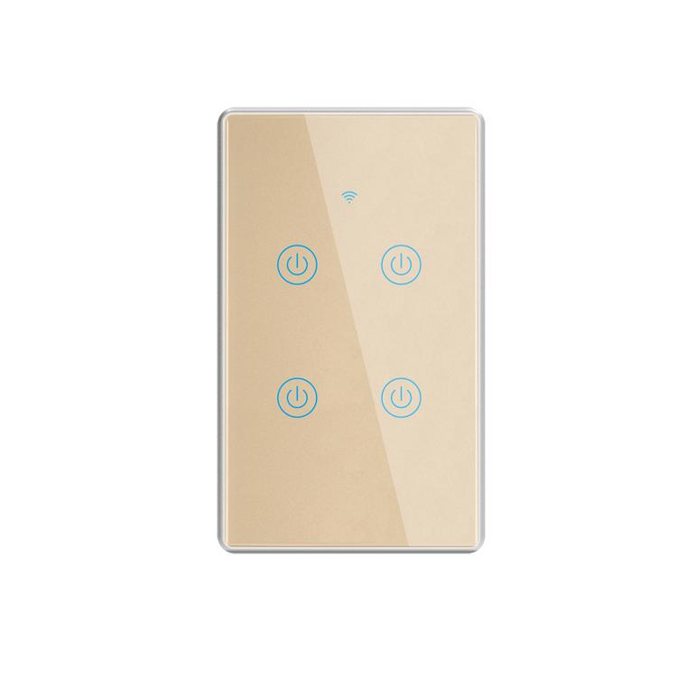 Touch Screen Smart Light Switch WiFi Home Automation Glass Panel Remote Control EU US Standard 1-4 Gang