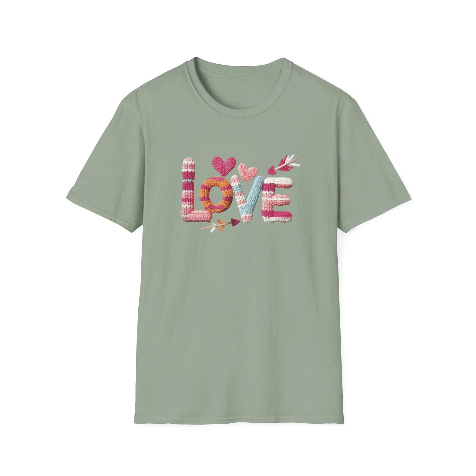 Womens Ladies Girls LOVE Heart Typography T-Shirt | Floral Arrows Valentine Tee L