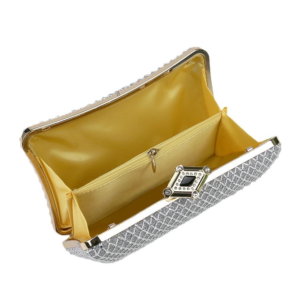 Spring and Summer New European and American Fashion Online Diamond Dinner Bag Celebrity Clutch Bag Banquet Bag One Shoulder Crossbody Small Square Bag