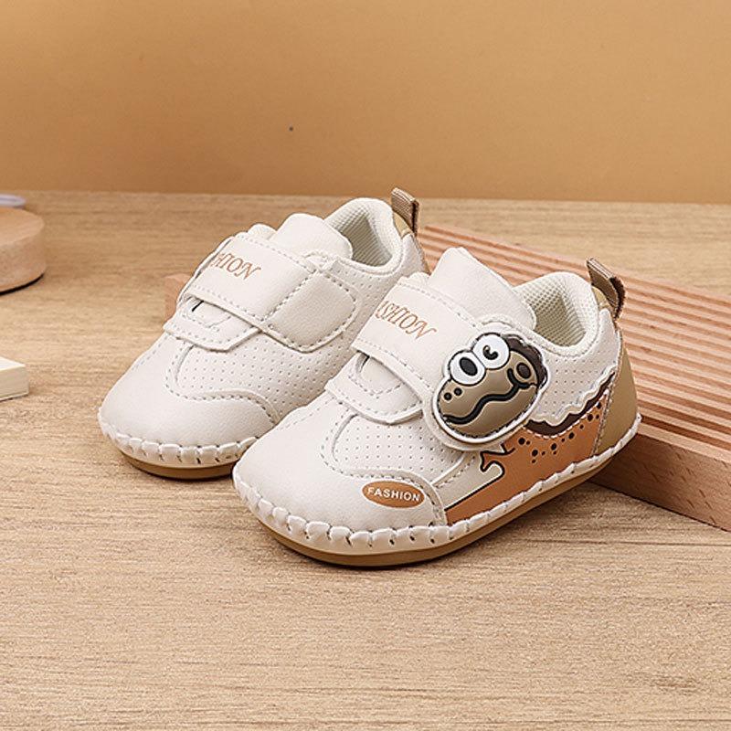 Spring/Autumn Style Walking Shoes for Boys and Girls 0-1 Years Old, Cartoon Soft-Soled Beginner Shoes.