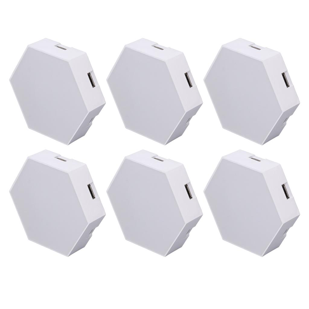 10 Sets Hexagonal Lights Colorful RGB LED Geometry Splicing Wall Lamp Remote and Touch Control USB Cable Powered