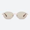 Byumaeb Woody_Retro Oval Titanium Sunglasses