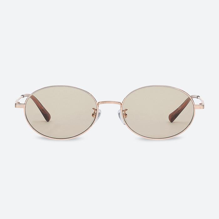 Byumaeb Woody_Retro Oval Titanium Sunglasses