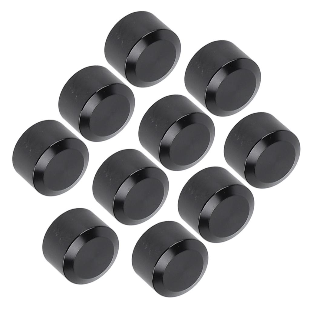10PCS Motorcycle Head Bolt Cover Black Flat CNC Aluminum Engine Screw Topper Covers Caps Universal