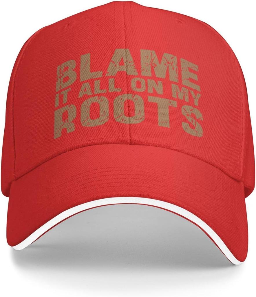 Blame It All On My Roots Baseball Cap Polyester Distressed Graphic Trucker Hat For Adult