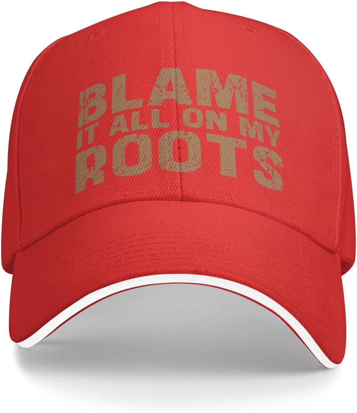 Blame It All On My Roots Baseball Cap Polyester Distressed Graphic Trucker Hat For Adult One Size