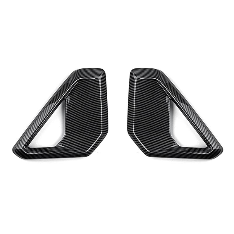 Car Exterior Accessory For Carbon Fiber Bright Black Front Bumper Fog Light Lamp Frame Trim Cover for Hyundai KONA SX2 2024-2026