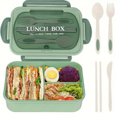 Thermobehälter aus Edelstahl 304 Mikrowellengeeignet, Tragbare Bento-Box für Erwachsene Studenten