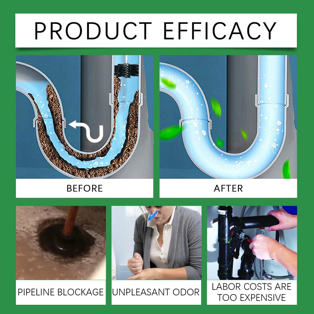 Heavy Duty Pipe Drain Cleaner Gel for Kitchen Bathroom Sink Tub Shower Floor Drains Fast Acting Clog Remover Safe for All Pipes