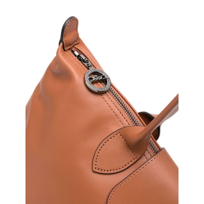Longchamp Le Pliage Xtra Einfarbige Reißverschluss-Druckknopfverschluss Langlebige Griffe Leder-Tragetasche Damen-Tote Cognac Brandy 2605987504