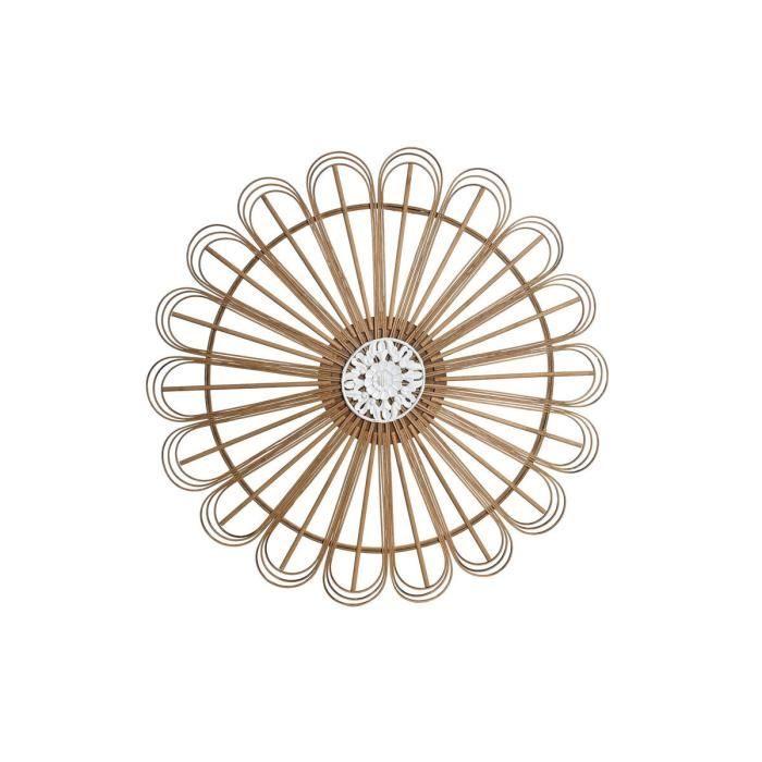 Décoration Murale - Carré - Bambou - Bois MDF - 70 X 1,5 Cm