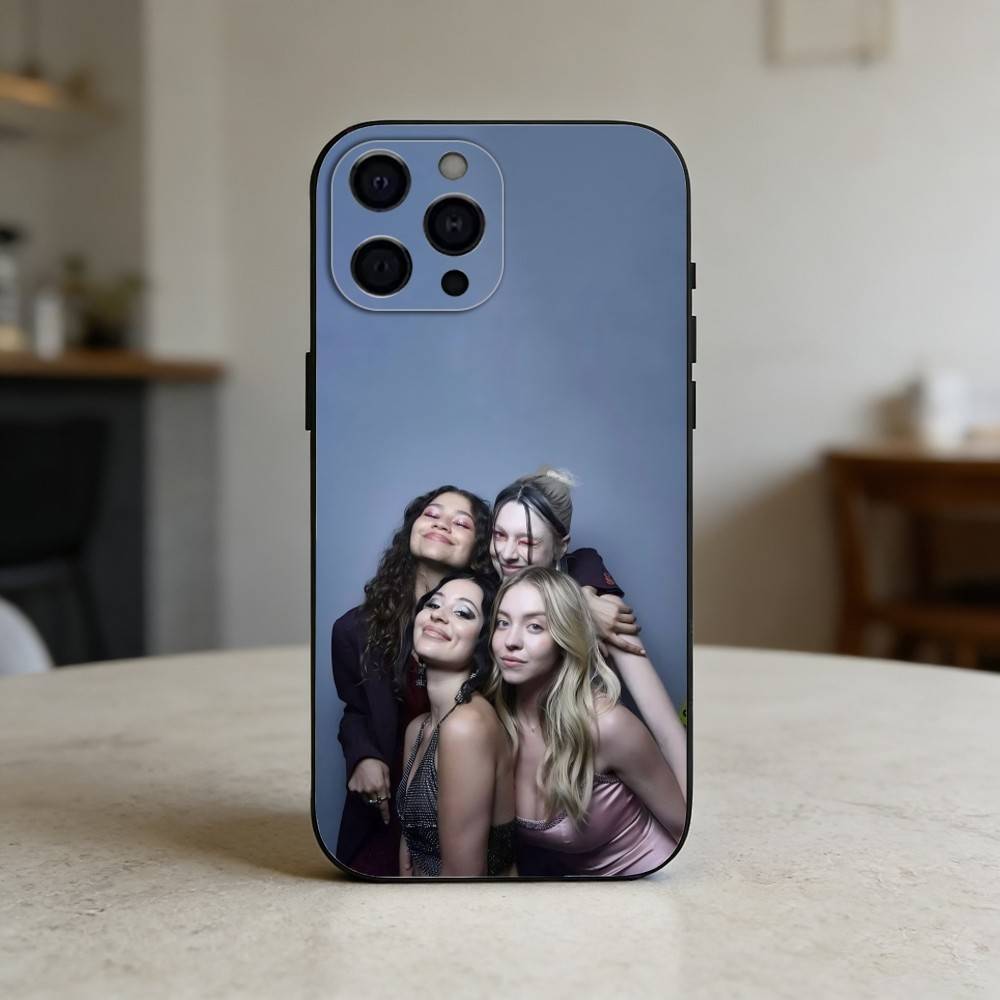 E-Euphoria S-Season Phone Case For iPhone 17,16,15,14,13,12,11 Plus,Pro Max,SE4Soft Silicone Black Cover