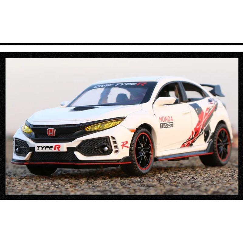 1/32 HONDA CIVIC TYPE-R Legierungsauto Modell Diecasts & Spielzeugfahrzeuge Metall Sportwagen Modell Ton und Licht Sammlung Kindergeschenk