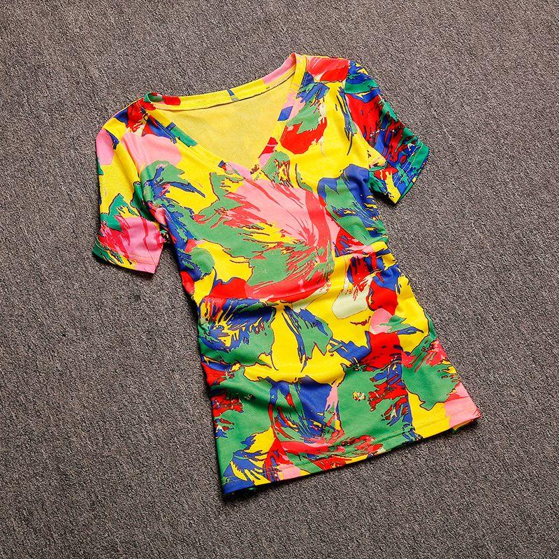 

Яркий Летний Новинка 2024 Силуэтный Принт Короткий Рукав Yellow 2XL