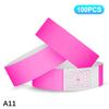 100Pcs Vip Neon Paper Bracelets Fluorescent Waterproof Disposable Bracelets Tamper-Proof For Parties, Music Festivals & Events