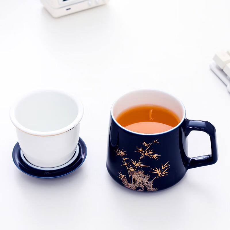 TLAKEHO Ceramic Tea Infuser Mug with Lid