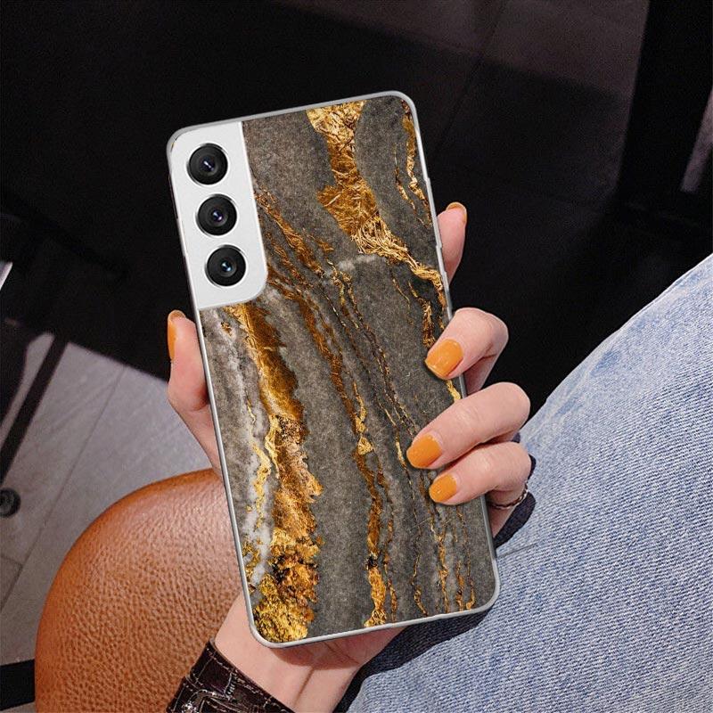 

Fashion Gold Pink Geometric Marble Phone Case For Samsung Galaxy S24 S25 Edge S26 Ultra S23 S22 S21 Plus S20 FE + Personalized P Samsung S25 Ultra
