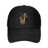 Whimsical Frog Mushroom Botanical Li Mesh Baseball Cap Polyester Forward Observations Hat Adjustable Golf Hat Summer