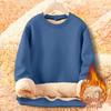2024 Men's Autumn/Winter Solid Color Lambswool Crew Neck Sweatshirt Jacket