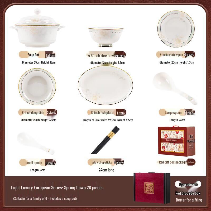 Moder Lanka Jingdezhen Ceramic Dinnerware Set - Spring Dawn