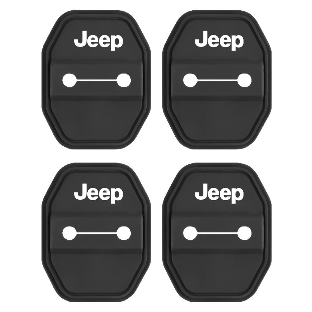 For Jeep 2/4Pcs Silicone Car Door Lock Protective Cover Decoration For Jeep Renegade Cherokee Commander Patriot Wrangler Auto