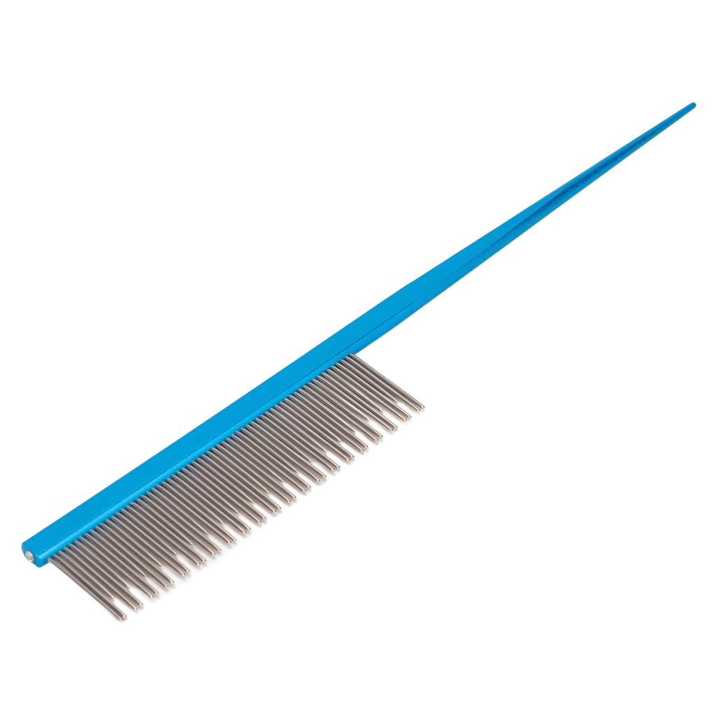 Dog Comb Pet Hair Comb with Long and Short Stainless Steel Teeth for Removing Tangles and KnotsBlue
