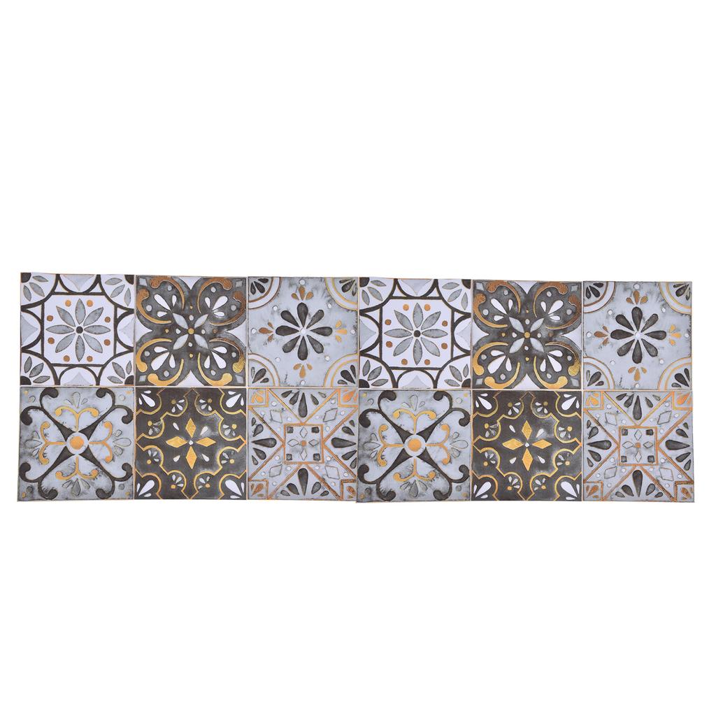2Pack Floor Tile Stickers Self Adhesive Ceramic Tile Decor Waterproof Vintage Retro Style for