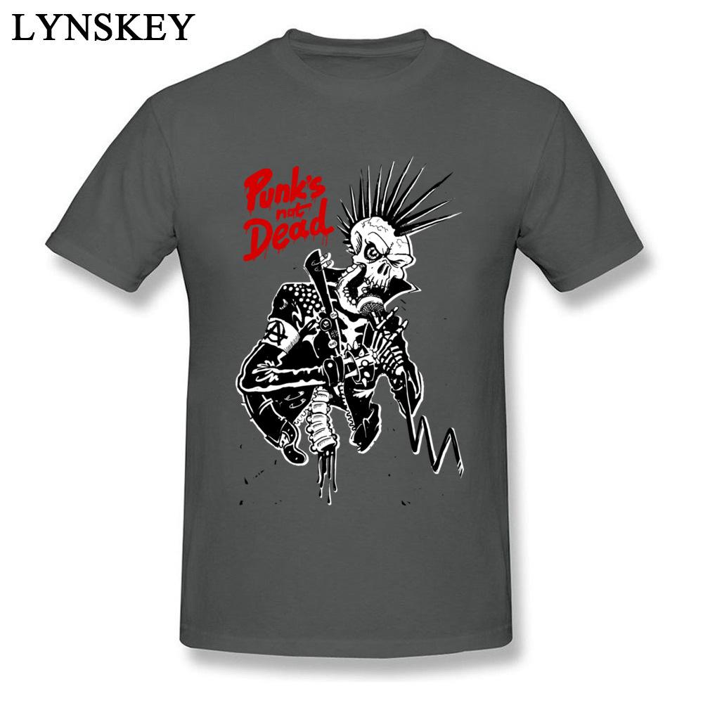 2024 Winter Punks Not Dead Men Stylish Black Tshirts For Sale Plus Size Slim Fit Short Sleeve Tops  Tees Skull Hipster