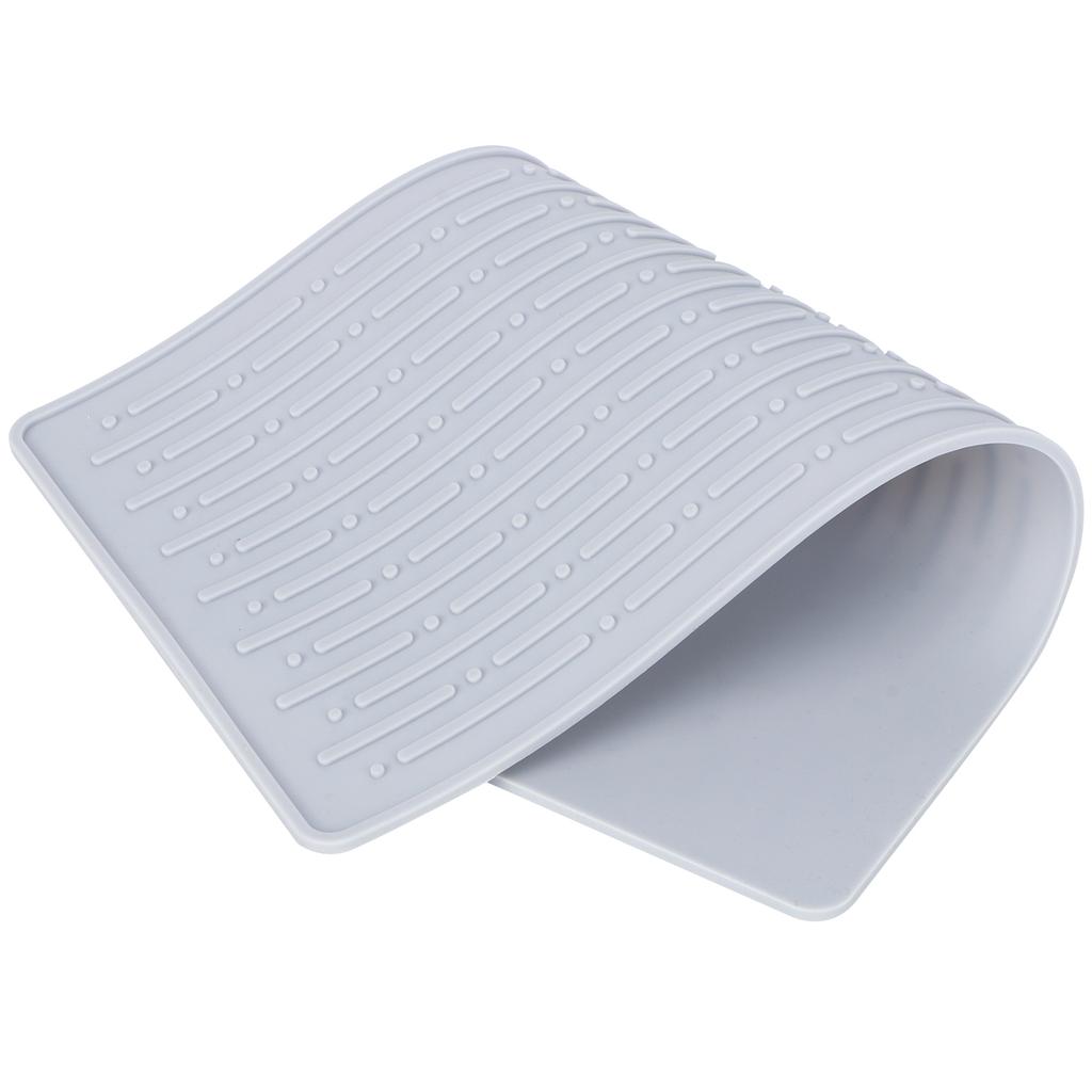 Silicone Draining Pad Non Slip Soda Bottles Drying Rack Mat Kitchen Accessories Gray(3 Hole Drain Rack Mat )