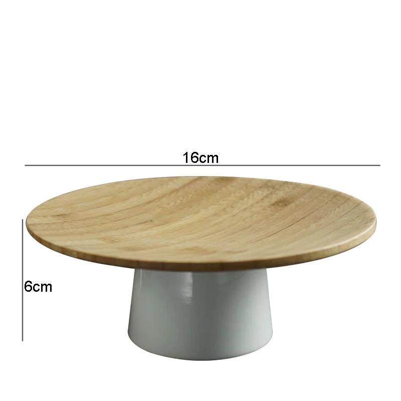 Keramik Tabletts Hoher Fuß Obstteller Sushi Sashimi Gericht Holz Haushaltsgeschirr Snacks Dessert Aufbewahrung