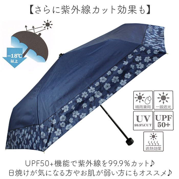 ATTAIN 50cm Folding Umbrella for Sun and 6706 Black Rain,