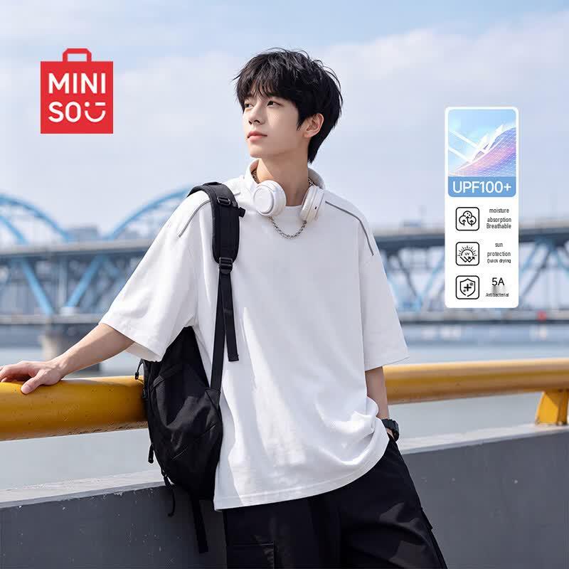 MINISO Men s Sporty Quick-Dry Casual Short Sleeve T-Shirt M