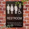 Gender Neutral Restroom Sign X Inch Inclusive Bathroom Decor with Accessible Symbol Iron Wall Art