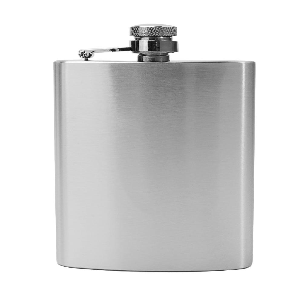 Фляжка 168 мл / 6 унций, большая емкость, серебристая, нержавеющая сталь 6 oz