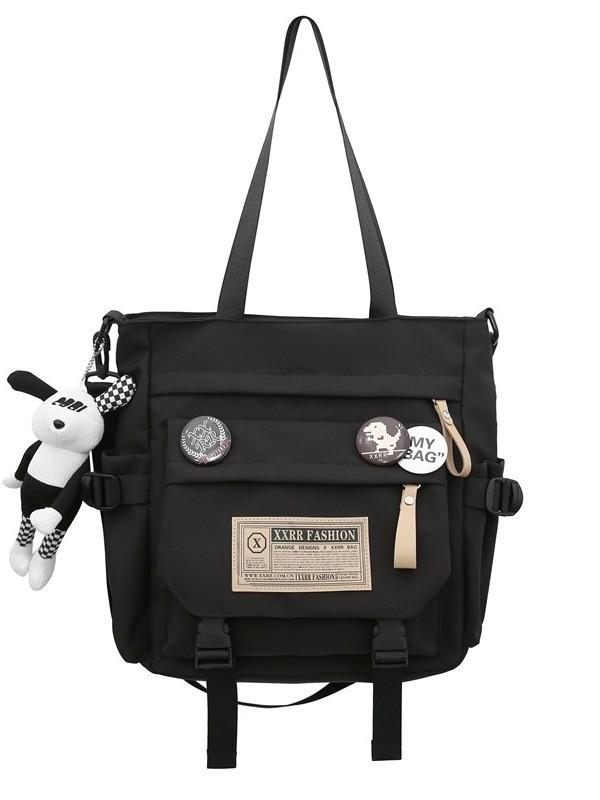 Modern Vintage Oxford Canvas Shoulder Bag With Material For College Students