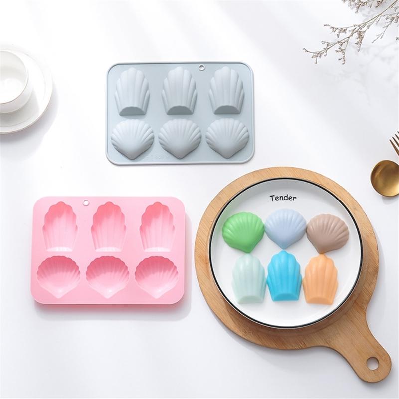 6Cavity Madeleine Silicone Mold Chocolate Mold Mousses Cake Bakings Tool