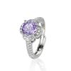 New Seiko Rose Cut Papalacha Zircon Necklace Earrings Color Treasure Ring Three-piece Set