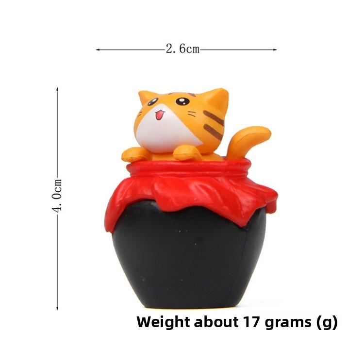 Cute Wine Cartoon Jar Cat Mini Models Ornaments For Gardening Decoration