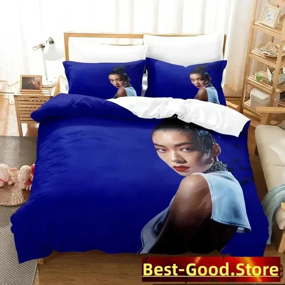 3D Print Rina Sawayama Singer Bedding Set Printed Bed Set With Pillowcase Bed Duvet Cover Soft Queen King Size Bedclothes Home