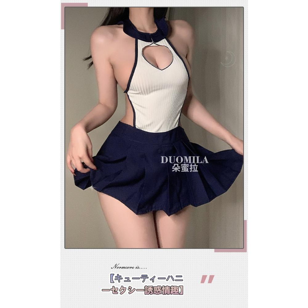 New Sex Underwear Sexy Super Short Backless Pure Desire Senior Sister Student Uniform Temptation Role-playing Set F710
