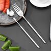 Telescopic Stainless Steel Fork And Spoon Long Handle BBQ Cutlery Portable Utensils for Outdoor Camping BBQ Picnics Parties