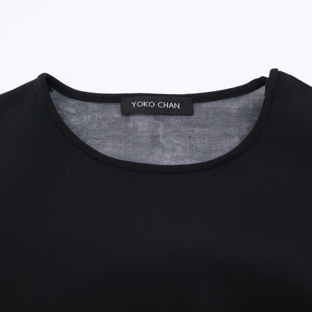 YOKOCHAN Black Rayon Blend Yokochan Back V Organza Dress dress 36 blackUsed