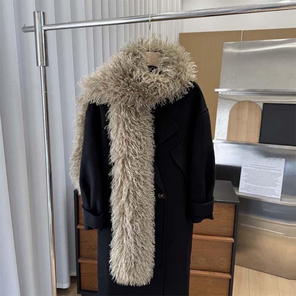 Soft Faux Fur Scarf Thick Curly Fur Wrap Shaggy Warm Stole Fluffy Winter Shawl Winter Vacation