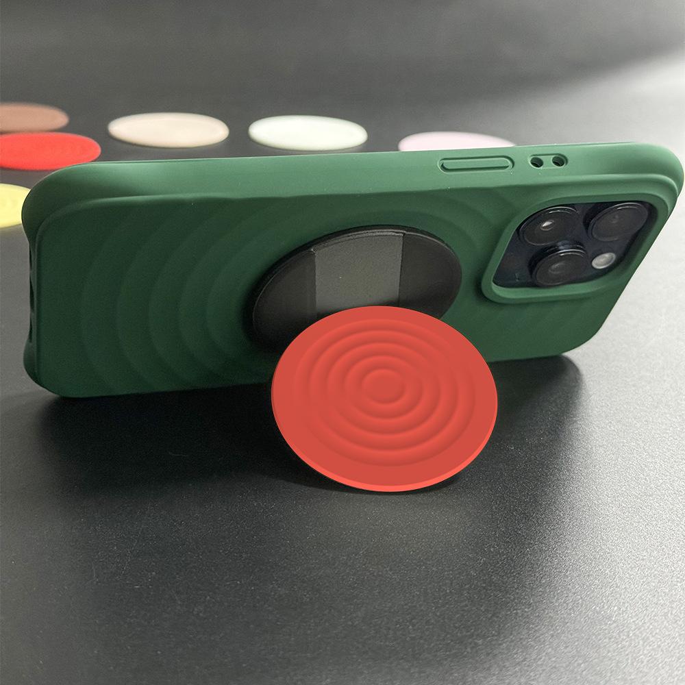 Simple Solid Color Magsafe Magnetic Suction Bracket Wavy Circle High-end Tide Brand Casetif Multi-function