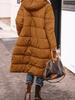 Giacca in Cotone con Cappuccio a Colore Solido Manica Lunga Cappotto in Pile Spesso Caldo Soprabito