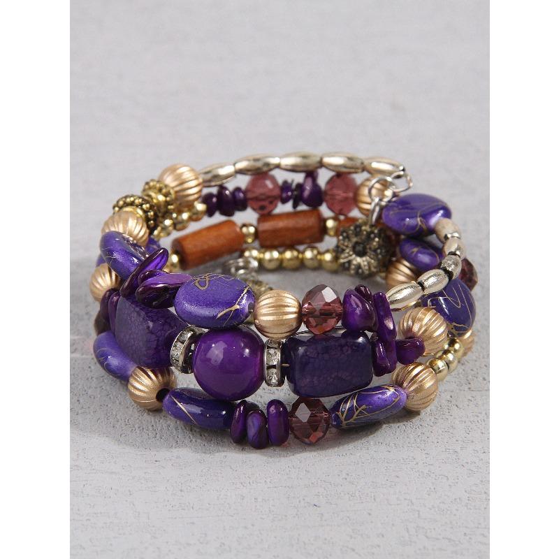 Europe, America, Simple Bohemian Famous Wind Crushed Stone Accessories, Multi-layer Bead Temperament Women's Bracelet