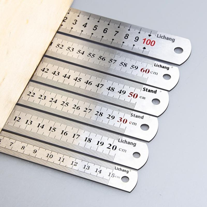 15-100CM Zero Glare Satin Chrome Stainless Steel Machinist Engineer Ruler With Graduations In MM