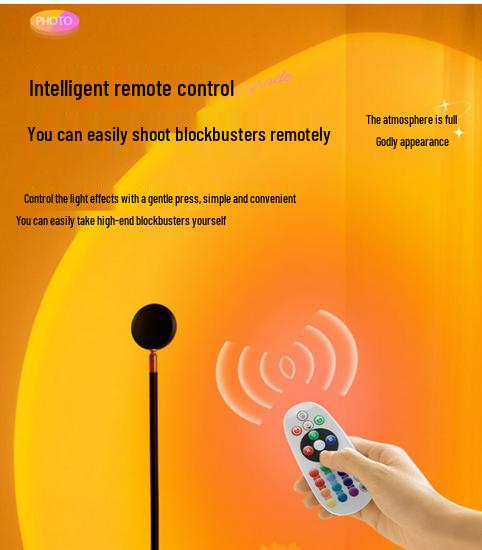 Sunset Lamp: Smart App Dimmable Light for Bedroom, Living Room, and Photography Decor.