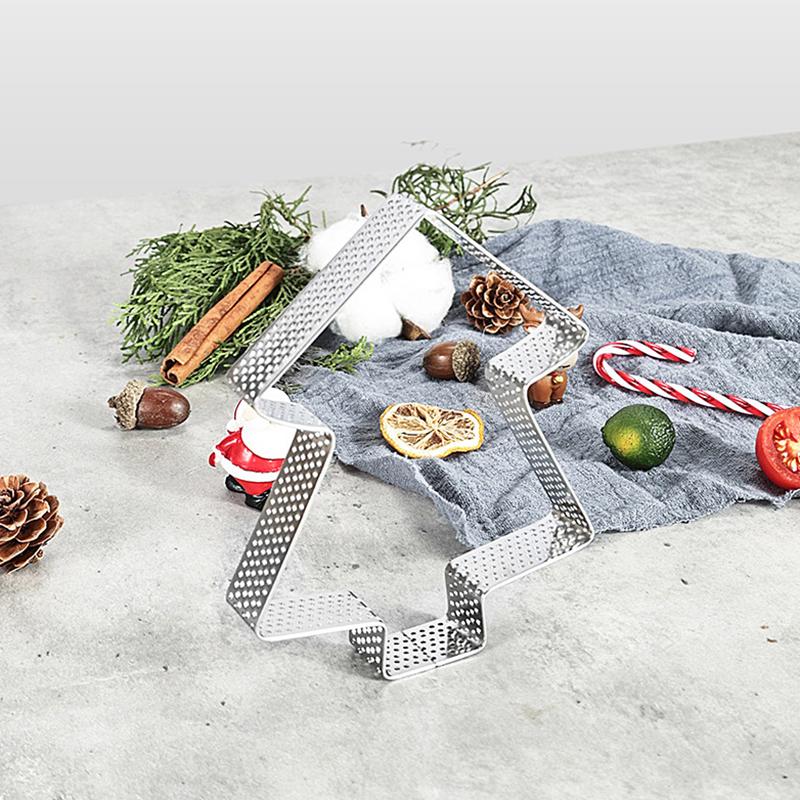 1Pcs Christmas Tree Shape Stainless Perforated Seamless Tart Ring Quiche Ring Tart Pan Pie Tart Ring Outdoor Tableware